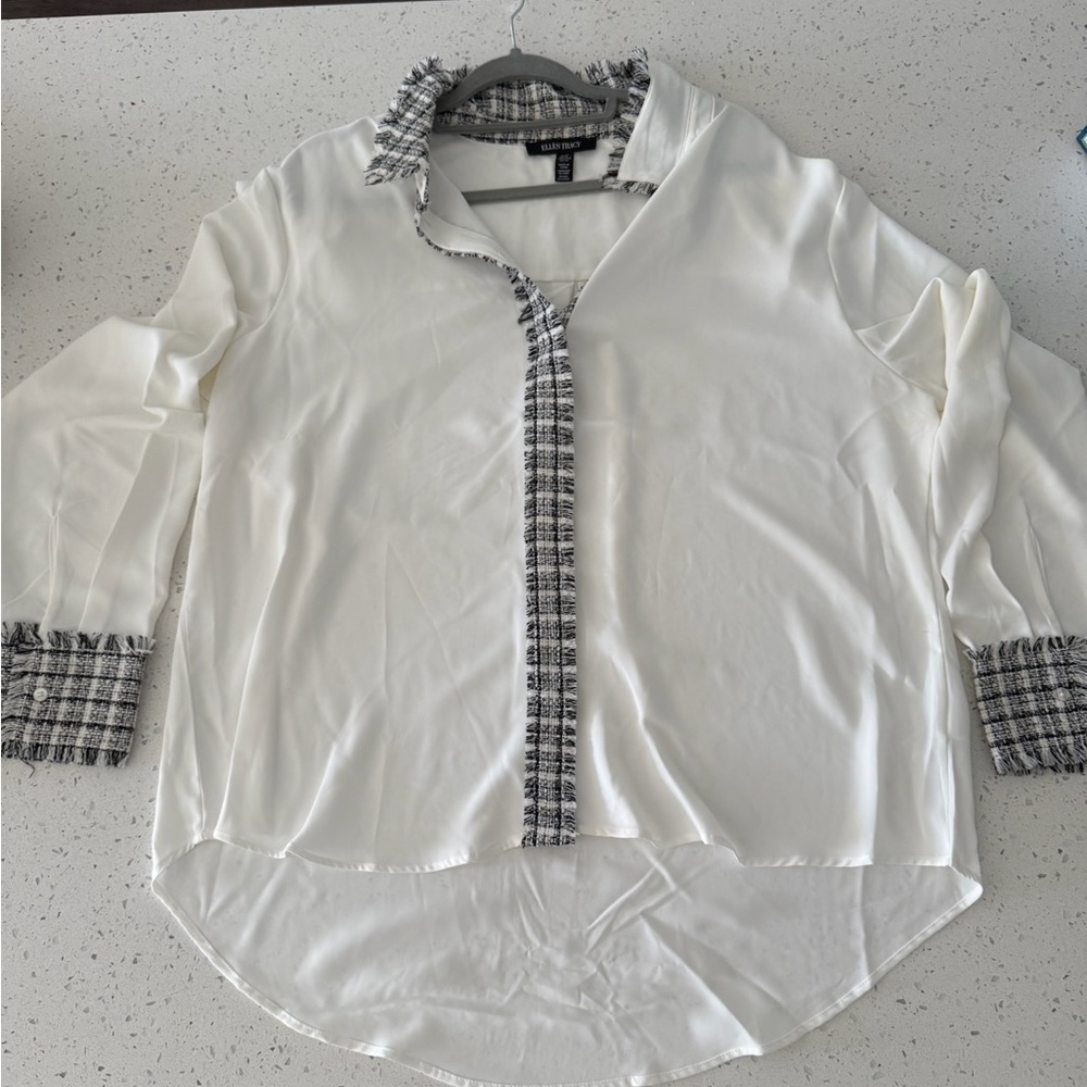 Ellen Tracy Monochrome Tweed Jacket